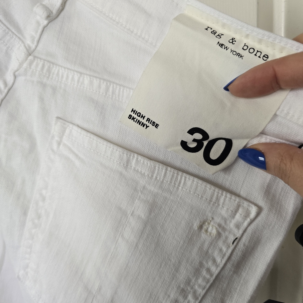 Rag & Bone High Rise Skinny Jeans with Stretch Fit - Picture 4 of 10